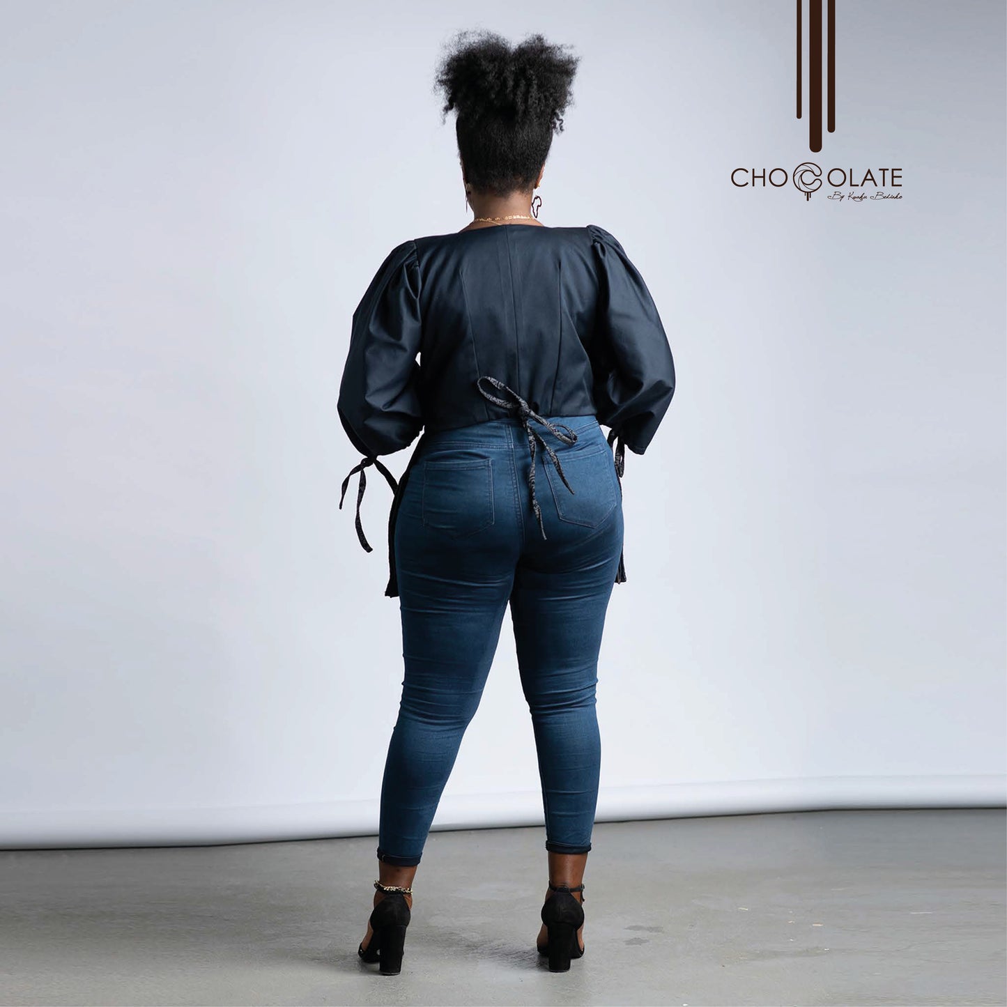 Classy Navy Blue Print Booty Jacket (BLACK JEANS OUT OF STOCK BUT AVAILABLE IN BROWN)